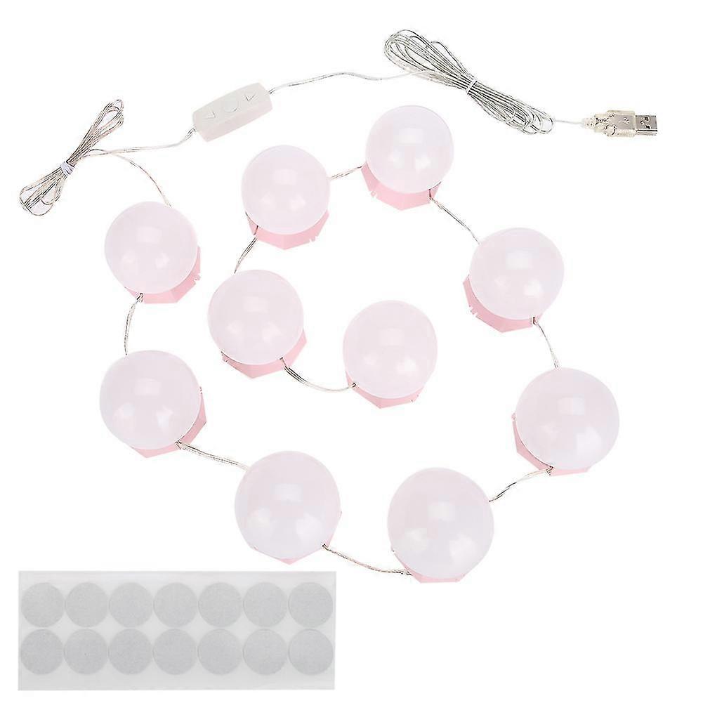 Adjustable LED Makeup Mirror Lights - 10 Dimmable Bulbs with Warm/Cold Tone Control