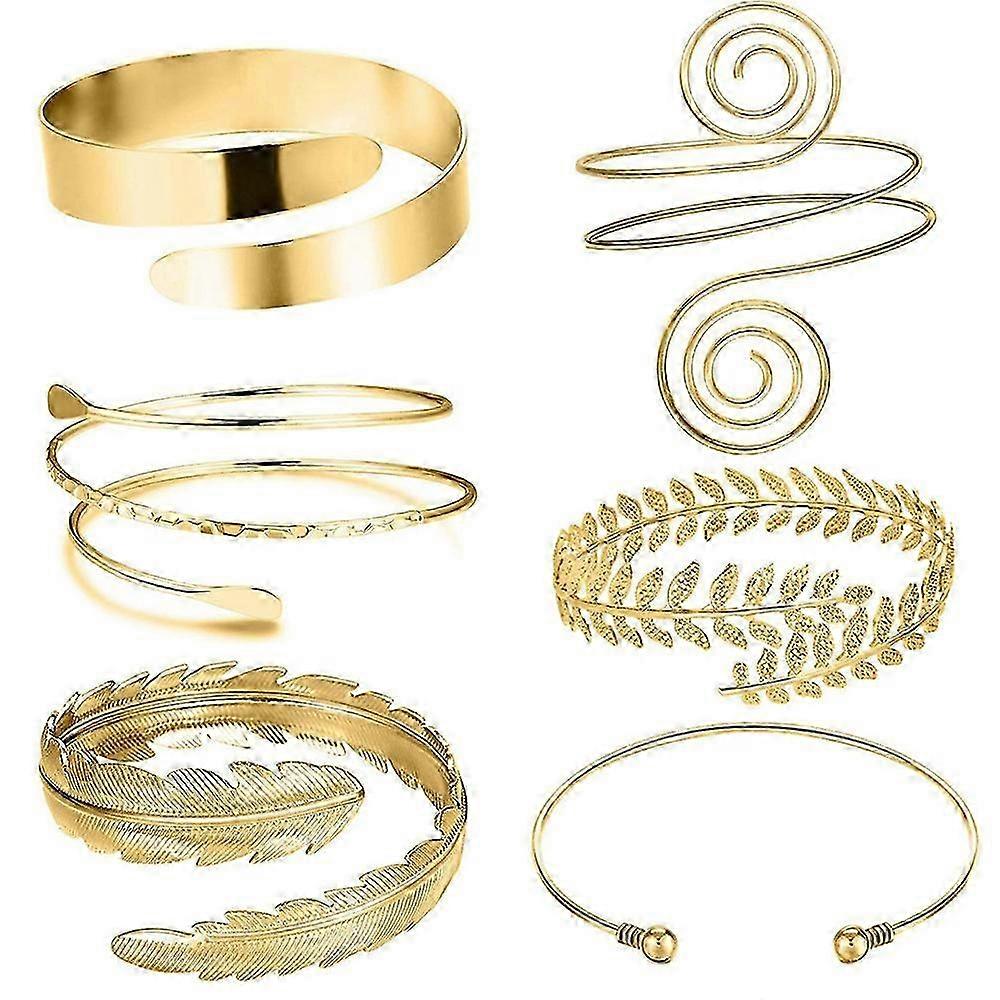 6Pcs Arm Cuffs, Upper Arm With Cuff Bracelets,adjustable Armband Set