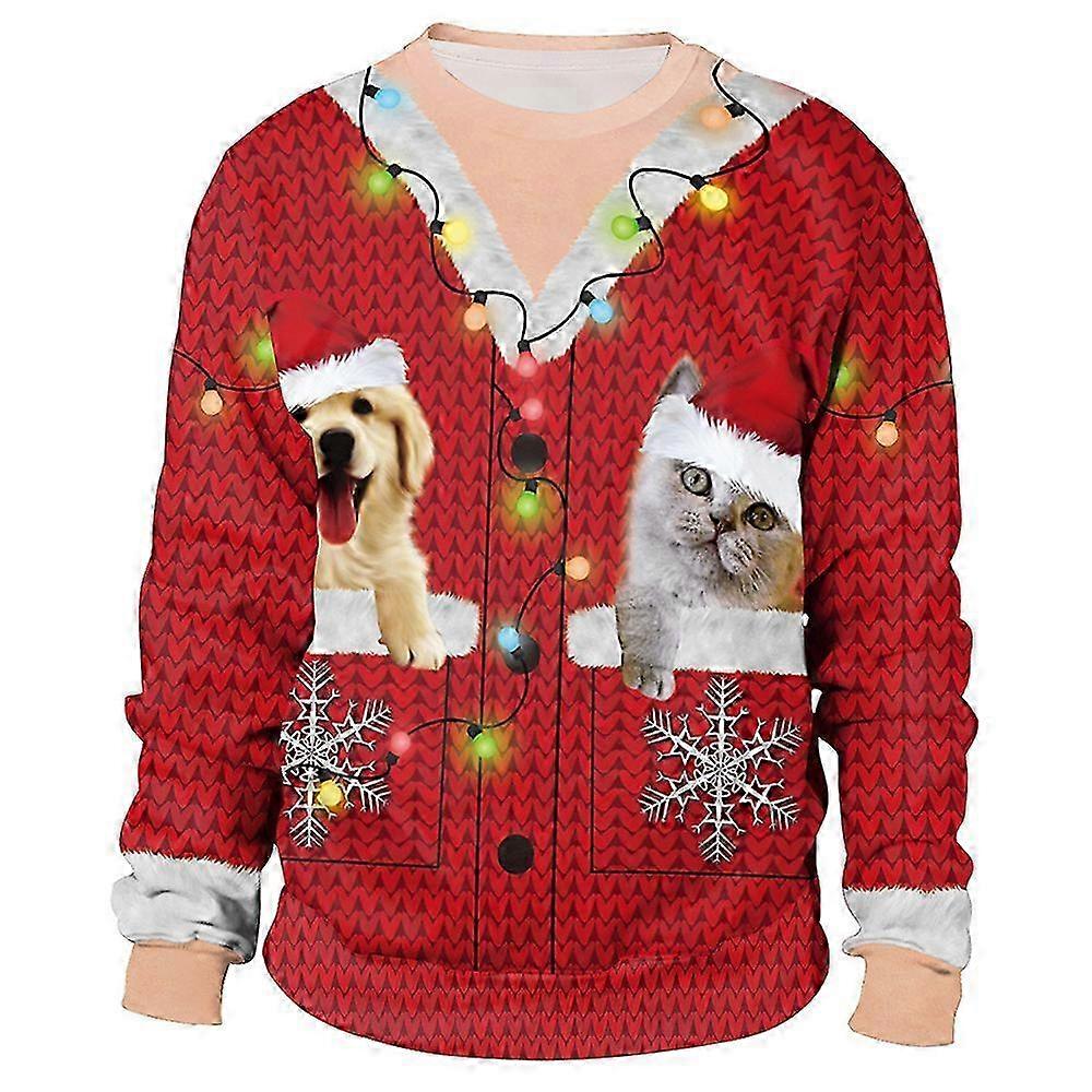 Kvinner Menn Par Jul 3D-utskrift Genser Topp
