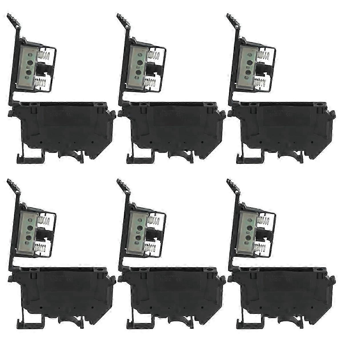 Uk5- Uk5rd With Led Din Rail Fuse Terminal Base Disconnect Terminal Block Screw Clip (pack Of 6pcs,black)