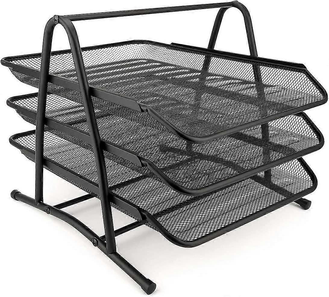 Mail Basket 3 Baskets, Office Organizer 3 Layers Of Metal Mesh, For Office Or e,5955