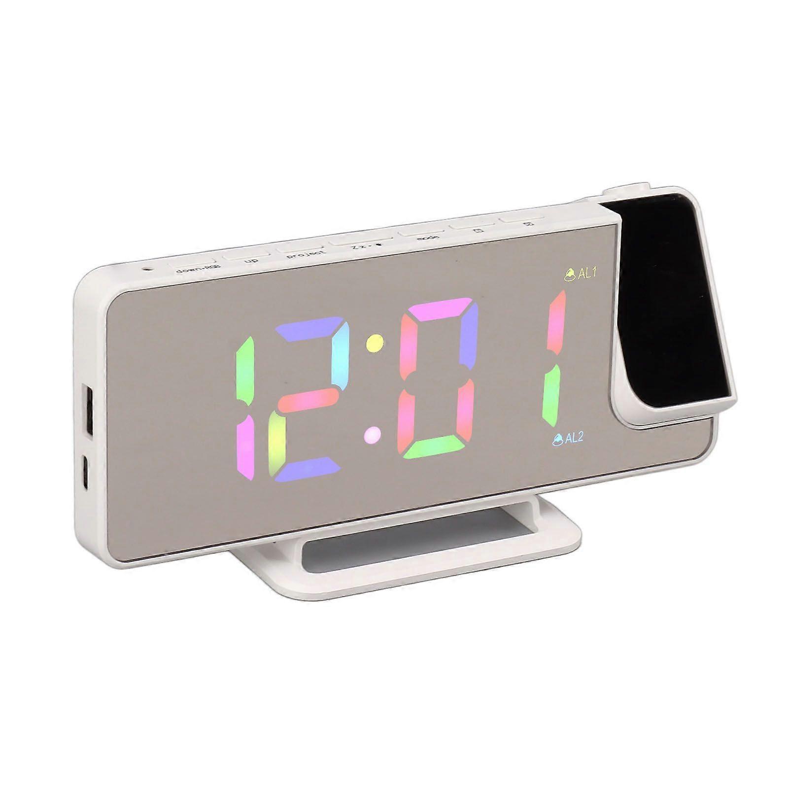 SBSGV Digital Clock RGB LED Large Screen Mirror Projection Multifunctional Table Electronic Alarm