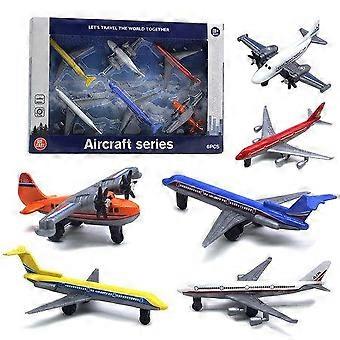 6PCS Diecast Aircraft Model Toy Set for Kids - Durable Aviation Ornaments for Ages 3+ - Realistic Airplane Collection