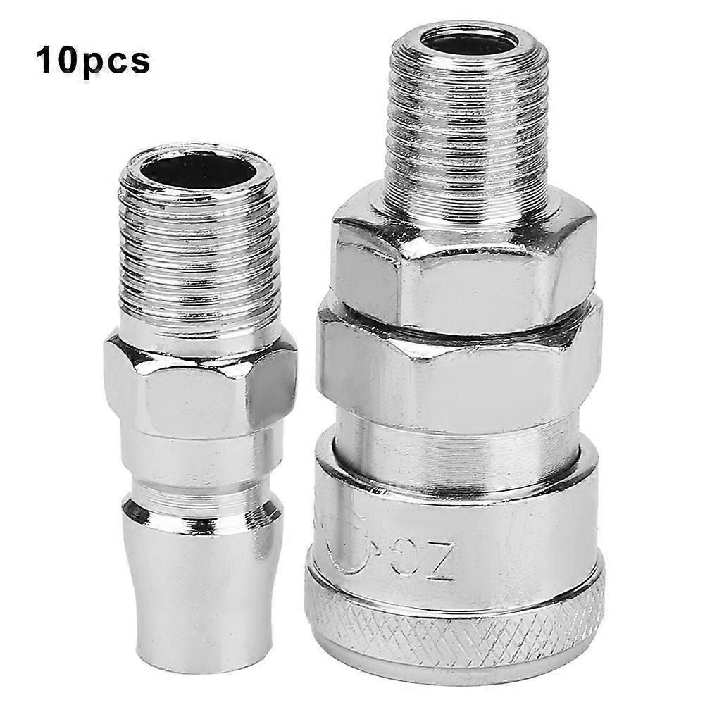 20 Pcs Zinc Plated Iron Outer Thread Quick Coupler Set Quick Air Socket Plug (SM20+PM20)