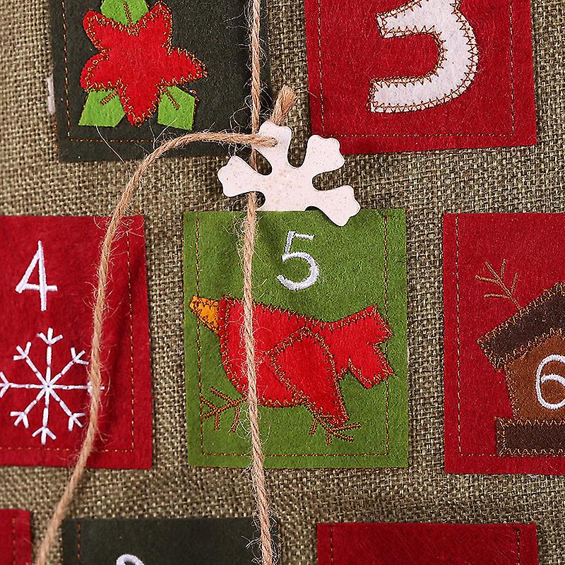Adventskalender, 60cm * 85cm Julepynt Juletre Lin Kalender Veggkalender