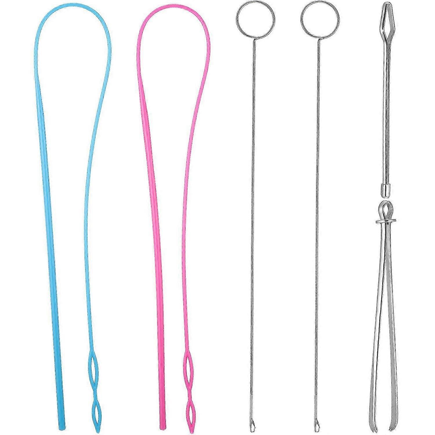 6 Pieces Sewing Loop Kit, Loop Turner Hook Flexible Drawstring Threader Metal Tweezers Long Loop Tu