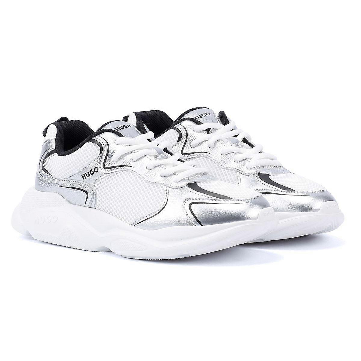 Hugo Leon Tennis Women's Silver/Black Trainers
