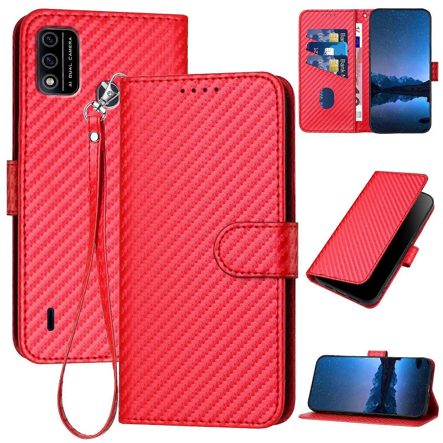 Carbon Fiber Leather Case For Itel A48