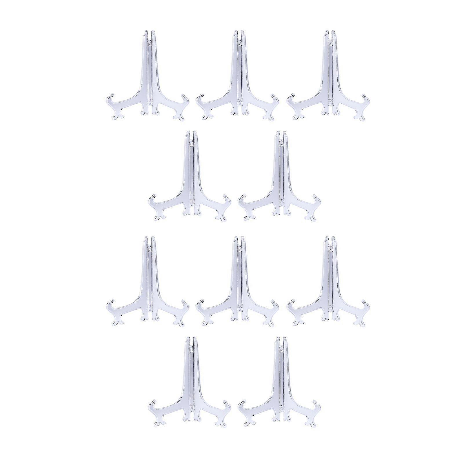 2/5/10Pcs Clear Plastic Plate Holders Triangular Structure Stable Support Foldable Display Stands for Weddings Home Decor Birthdays