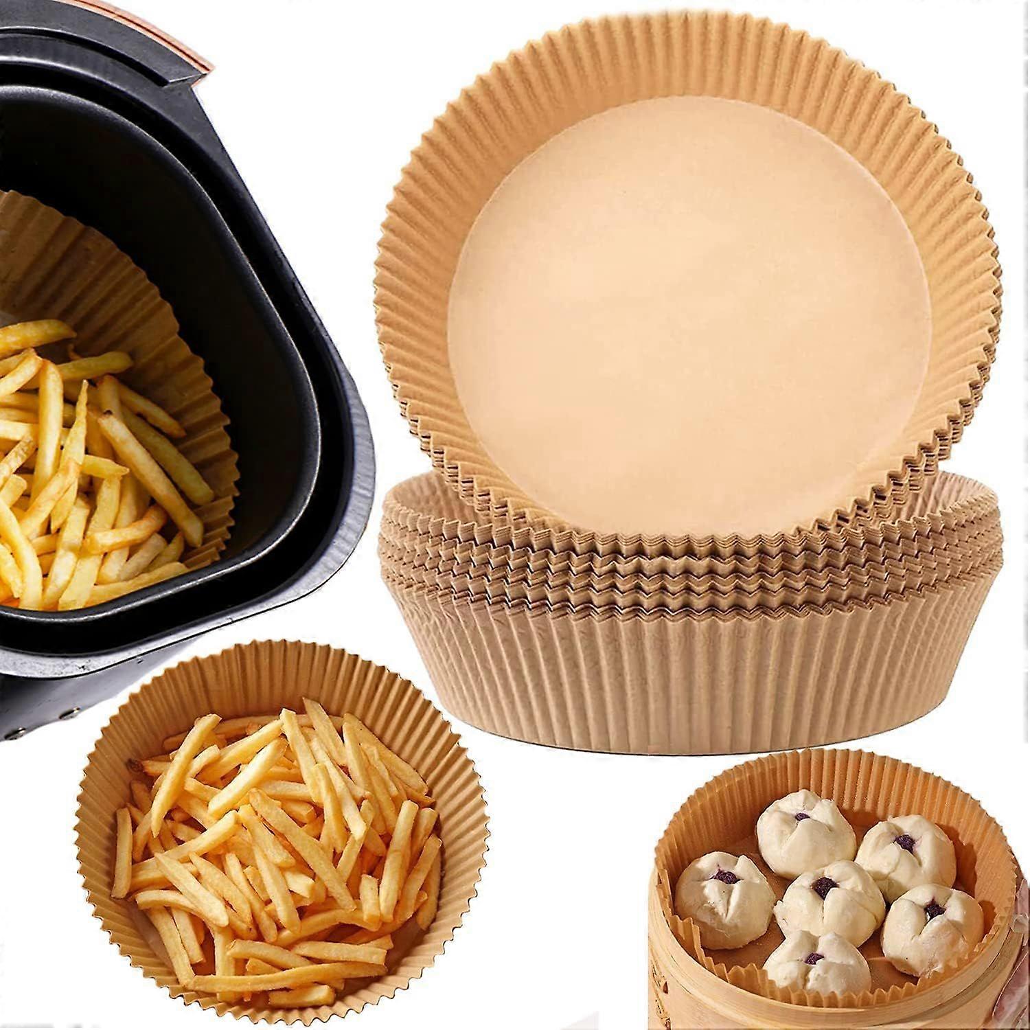 JUSCH Air Fryer Disposable Paper Liner Airfryer Instant Pot Oven Insert Parchment Sheets Round, Grease and Water Proof Non Stick Basket Liners for Bak