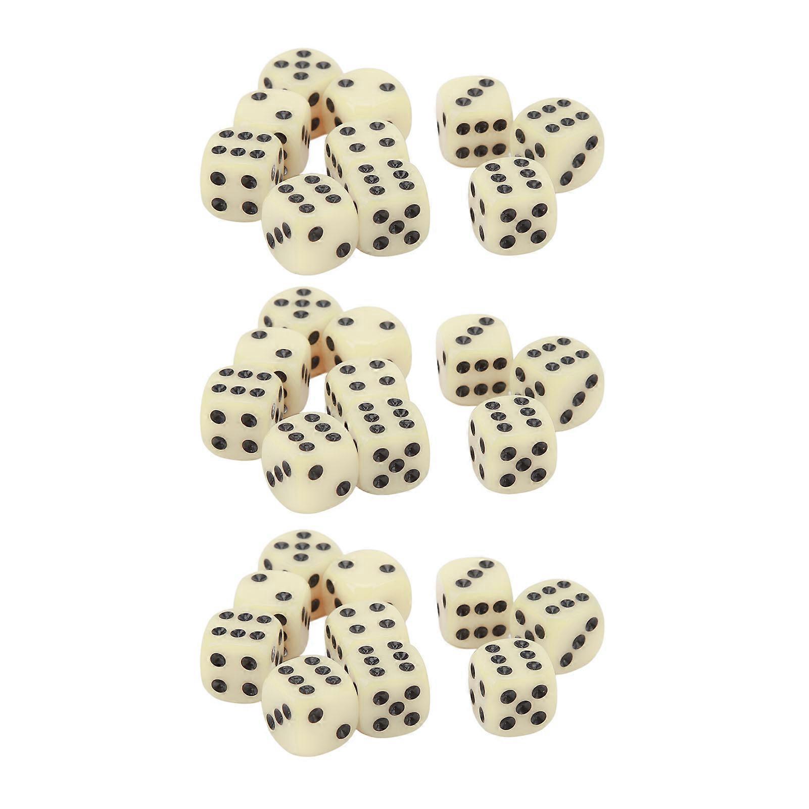 30PCS Dice Set 16MM Plastic 6 Sided Round Corners Dice Cubes for Table Games Board Games