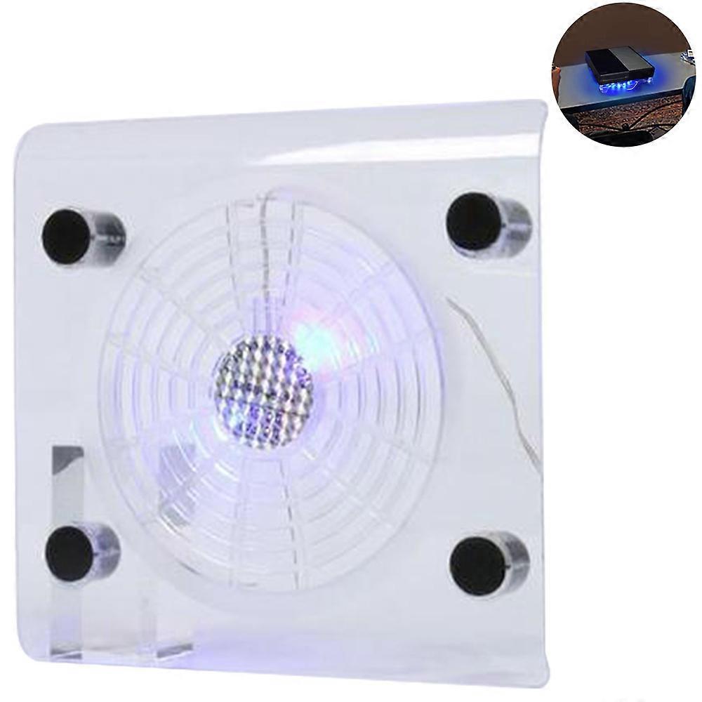 Ultra Quiet Crystal Transparent Cooling Fan, Portable And Efficient For Extended Laptop Life With RGB LED Light Decoration