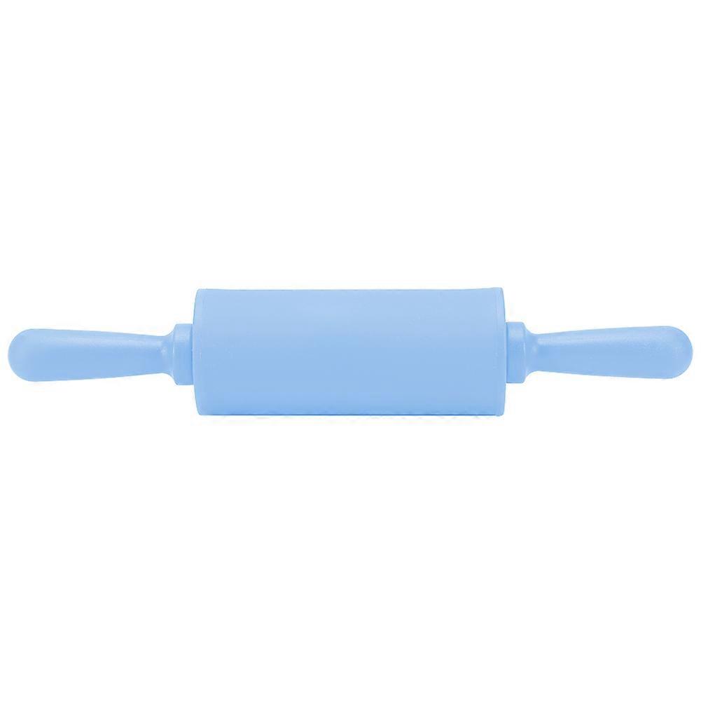 Blue Silicone Rolling Pin Pastry Dough Roller Baking Tool with Plastic Handle