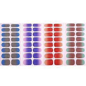 4 ark negler polsk klistremerke selvklebende negleklistremerke manikyr klistremerke full negleinnpakning gradient negler dekaler