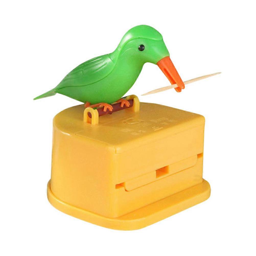 Automatic pop-up cute bird toothpick can intelligent bird pecker toothpick box press toothpick holder