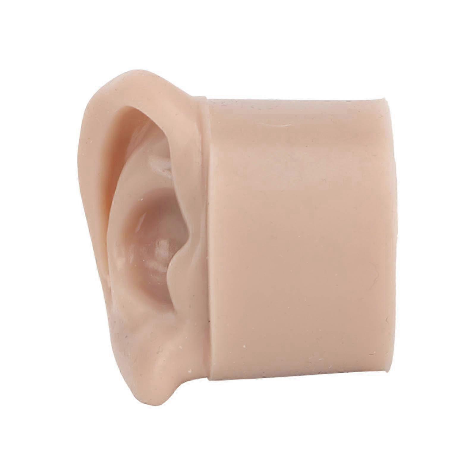 Silicone Piercing Practice Model Simulation Soft Flexible Ears Model for Display Teaching Dark Skin Color Right