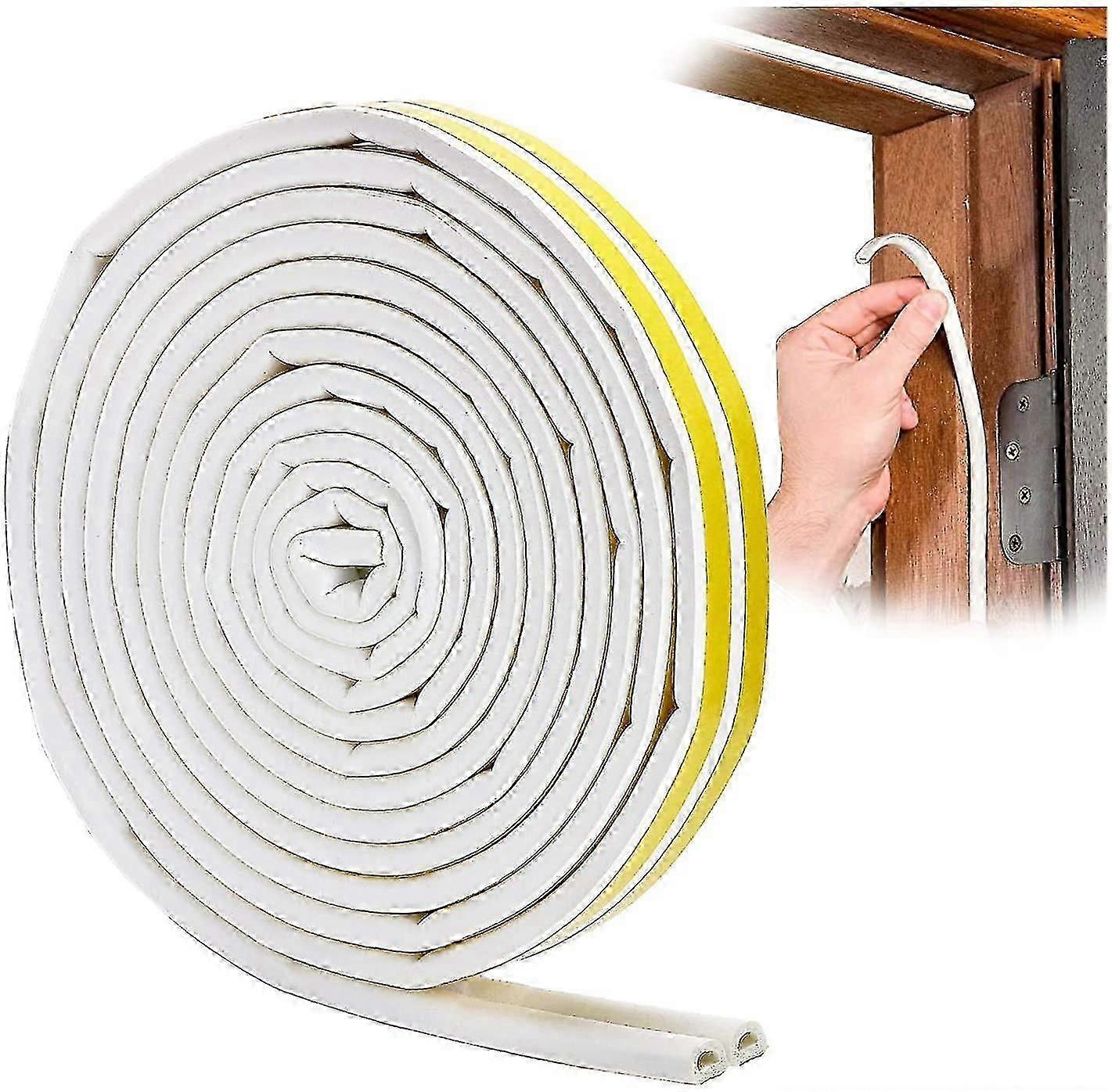 D-profile Gasket Strip, Door And Window Caulk With Strong Adherence, Noise Insulation And Weather Protection, 6 Meters(white)