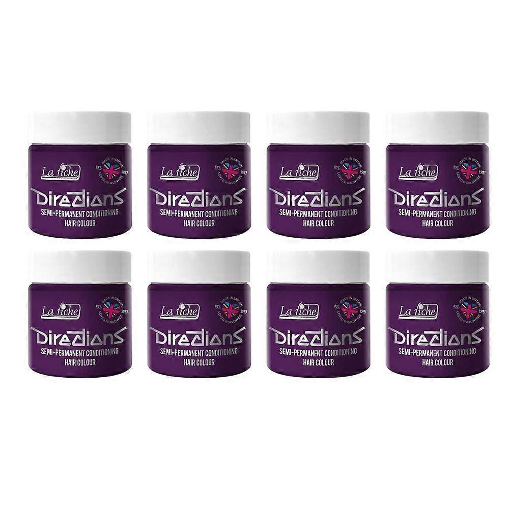 8 x La Riche Retninger Semi-Permanent Hårfarve 100ml Bøtter - Blomme