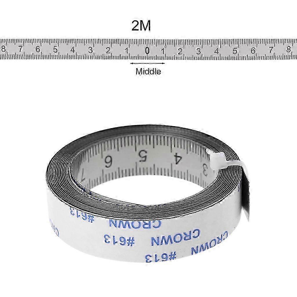 Stainless Steel Adhesive Ruler for Miter Track, Metric Scale Self-Adhesive Measuring Tool (1m/2m/3m)