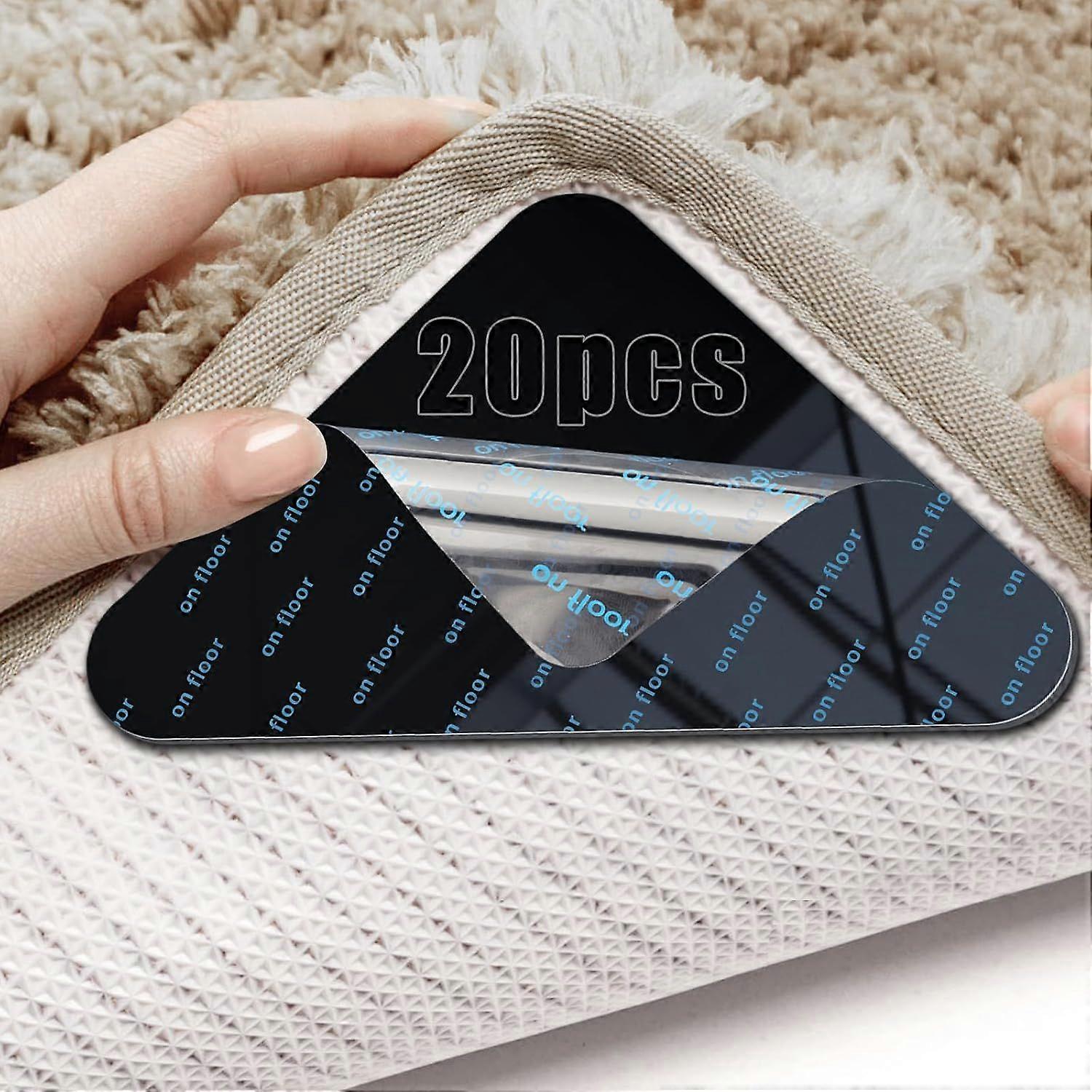 Anti Slip Rug Pads 20 Pieces Anti Slip Rug Sticker Anti Slip Reusable Rugs Anti Slip Carpet Floor Mat PU Anti Slip Rug Washable Traceless for Carpet U