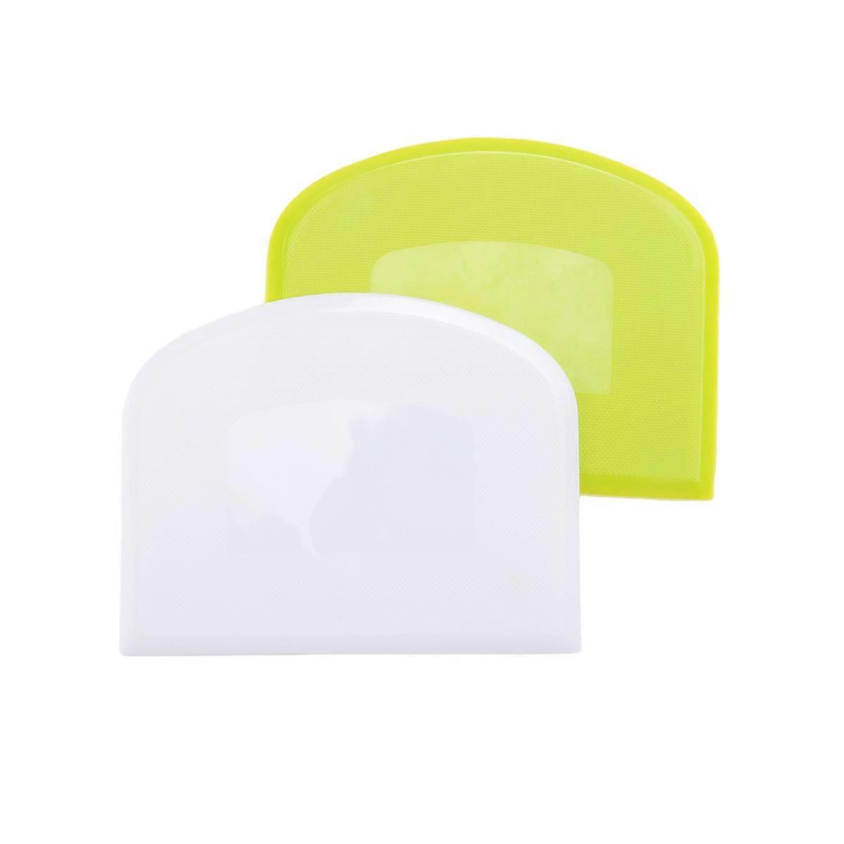 2 Pcs Dough Scraper Bowl Scraper Food-Safe Plastic Dough Cutter