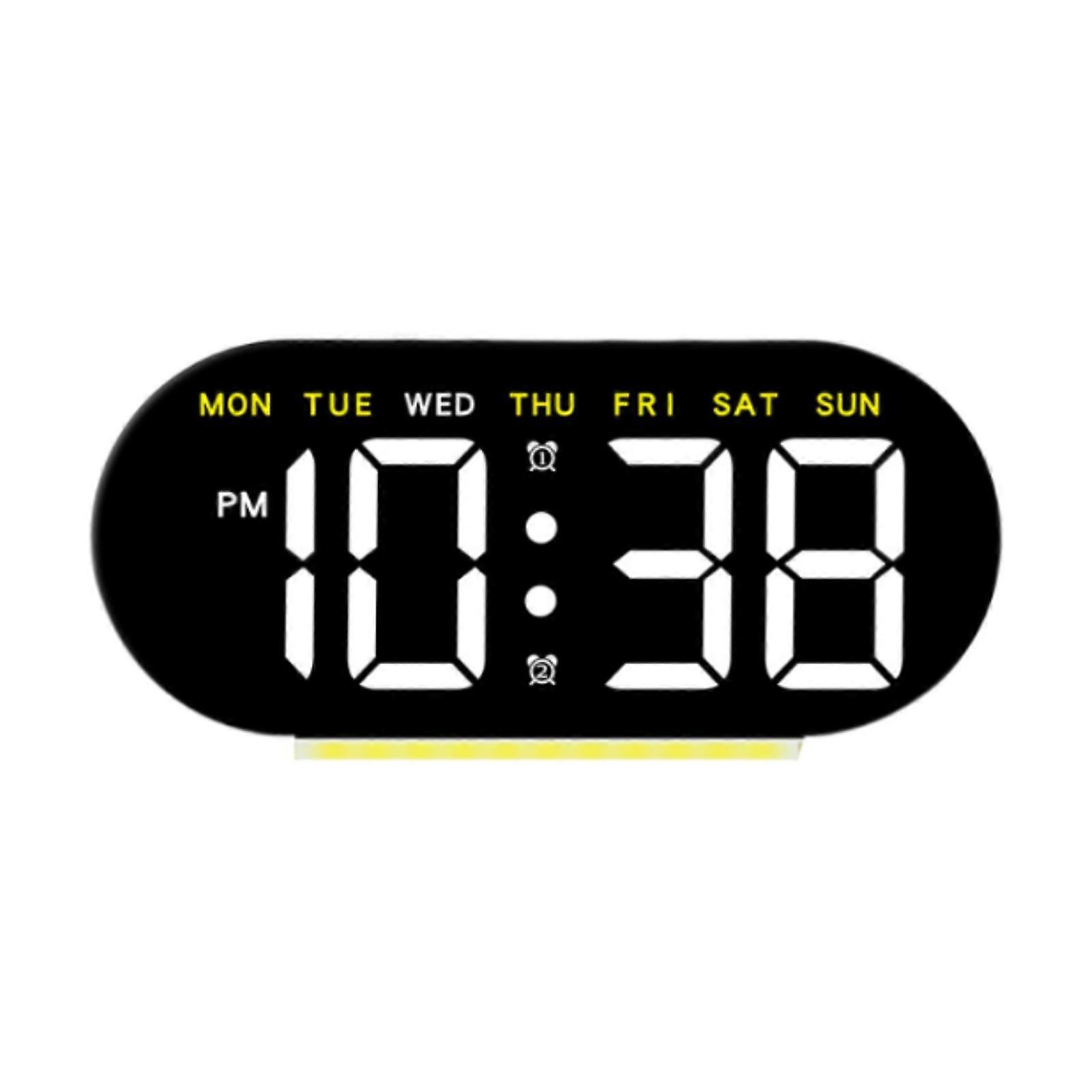 Digital Alarm Clock Date Week Adjustable with Ambient Light Modern Electronic