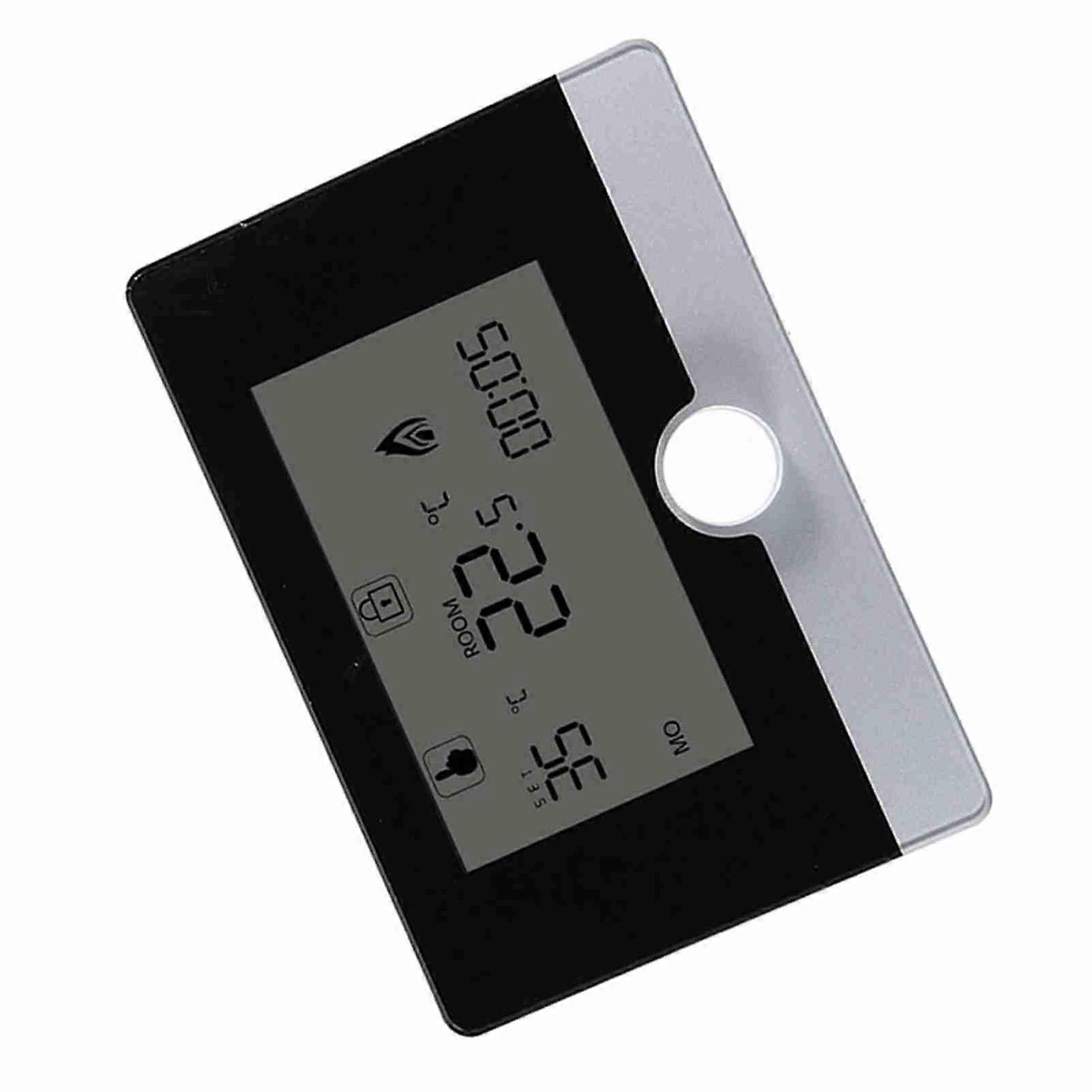 Digital Programmable Thermostat Temperature Controller, Room Temperature Controller for Wall-hung Boiler Heating System(Black)