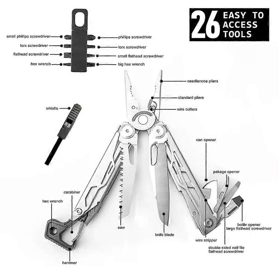 26 in 1 portable multi-function pliers Outdoor camping multi-function folding wilderness mountaineering daily multi-tool
