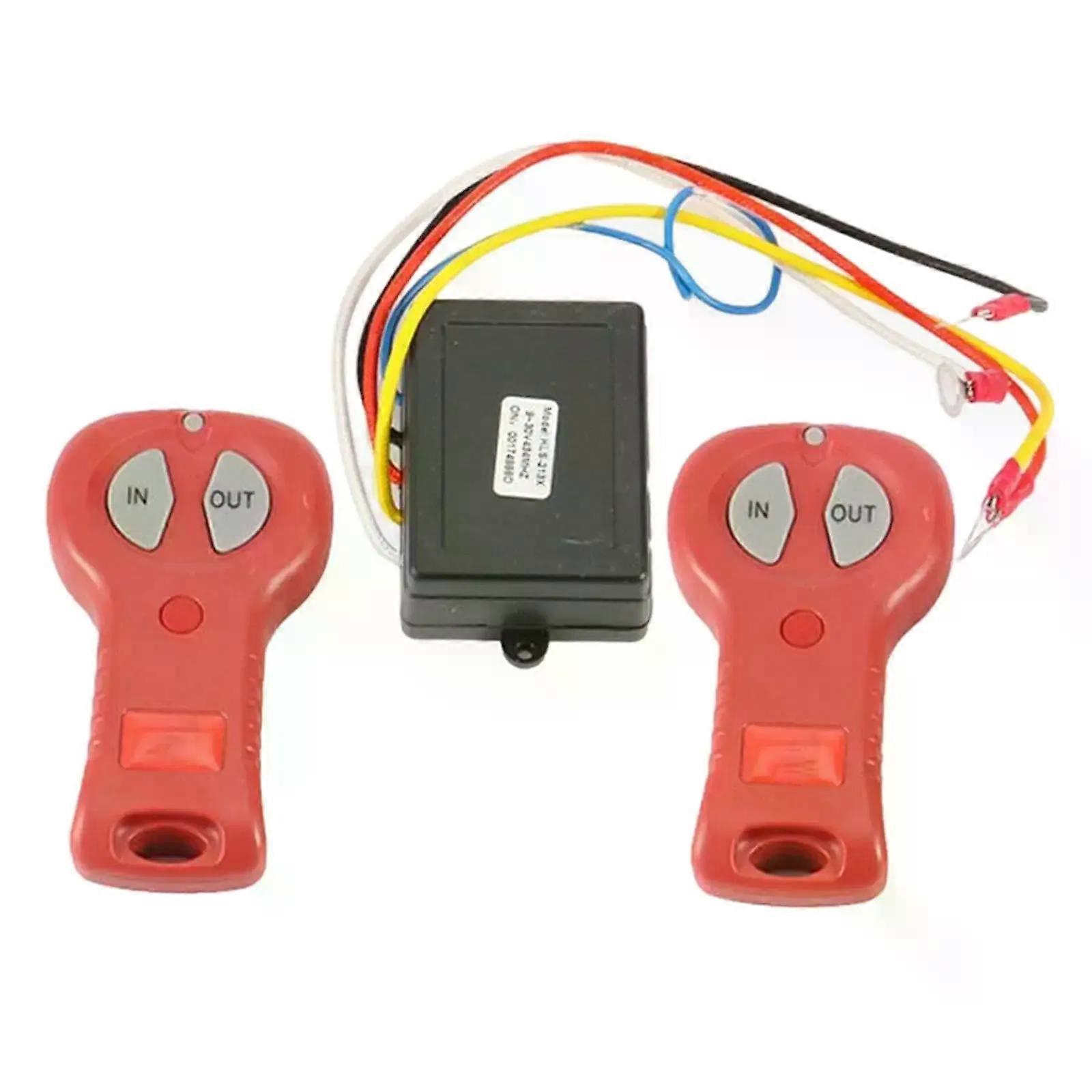 Wireless Winch Remote Control Set 12V 24V 2 Remote Control Set Automatic Winch Control Winch Remote Receiver for Car Auto