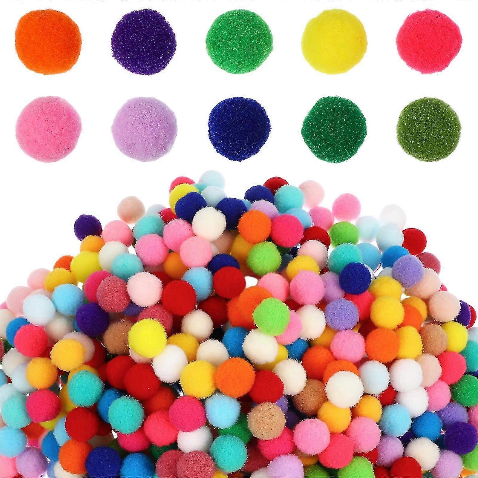 1000 Pcs Colorful Pom Poms Balls Fluffy Plush Balls Pom Pom Accessories for Kids Children DIY Creative Crafts