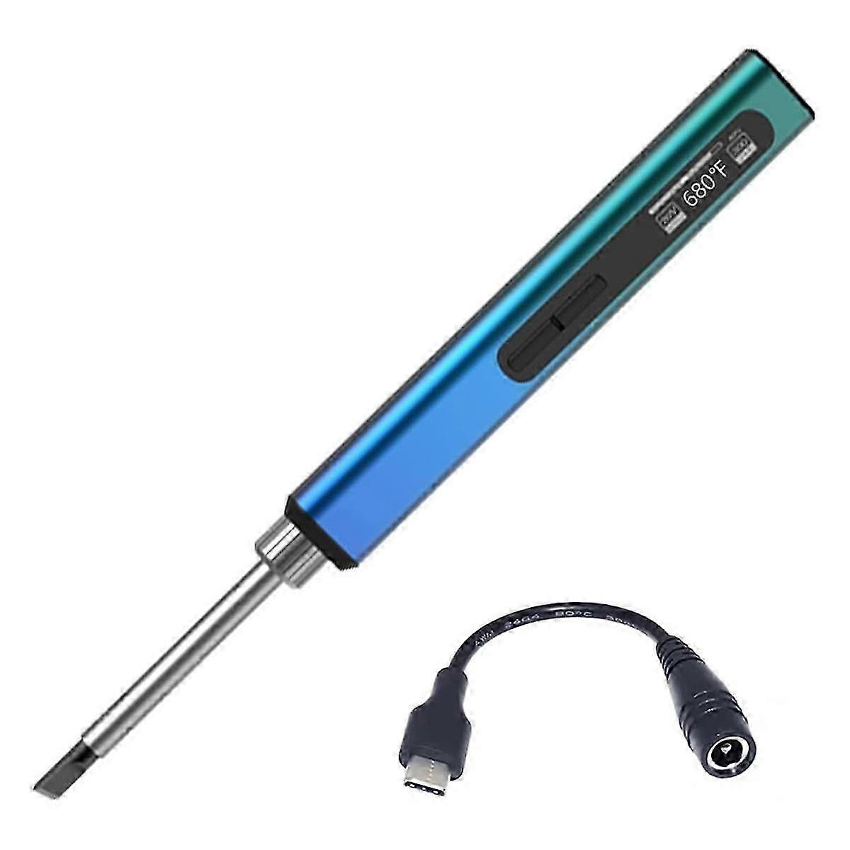 Slimme draagbare soldeerbout met USB-C-oplaadfunctie, met OLED-scherm, met PID-regeling, 180-100 graden Fahrenheit, 65W 8s