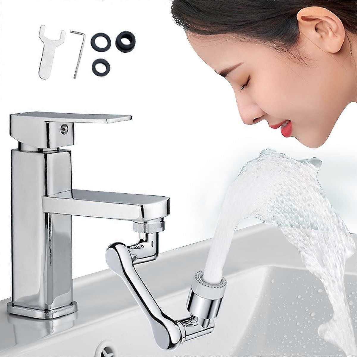 "1080 Degree Faucet Extender for Bathroom Sink, Rotating Aerator, Dual Mode Rotary Tap Adapter"