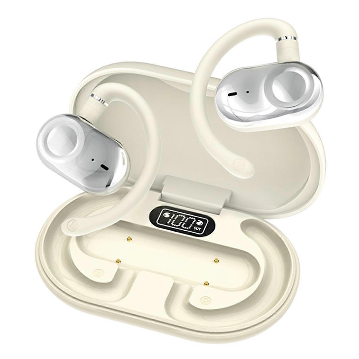 JM18 Ear-Hook Translation Earphones,Open-Type Bluetooth 5.4 Earphones Rotating Sports Open-Type Ear