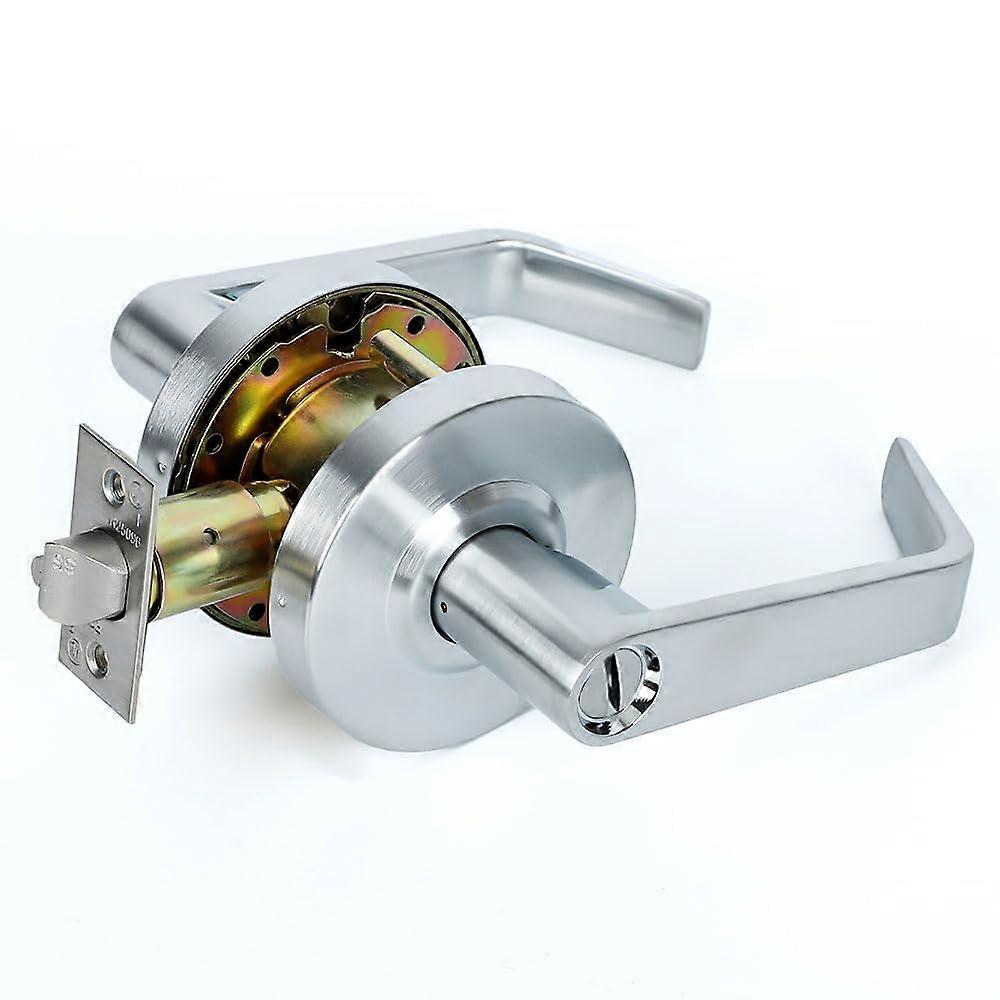Ansi Grade 2 UL Fired Rated Commercial Privacy Door Lever Lockset, ADA Compliant, Satin Chrome Finish, Durable Design