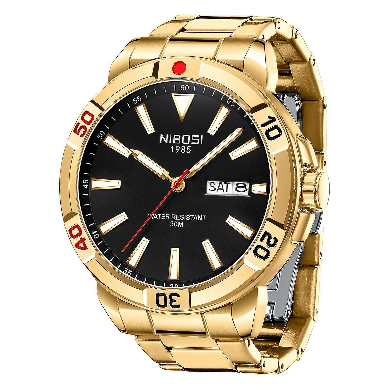 NIBOSI Military Field Watch - Shock Resistant Case with Luminous Hands