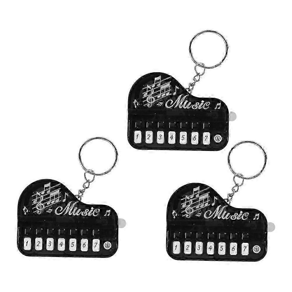 3 pcs Pendant Keychain Mini Piano Keyboard Keyring Hanging Charm Decorative Keychain