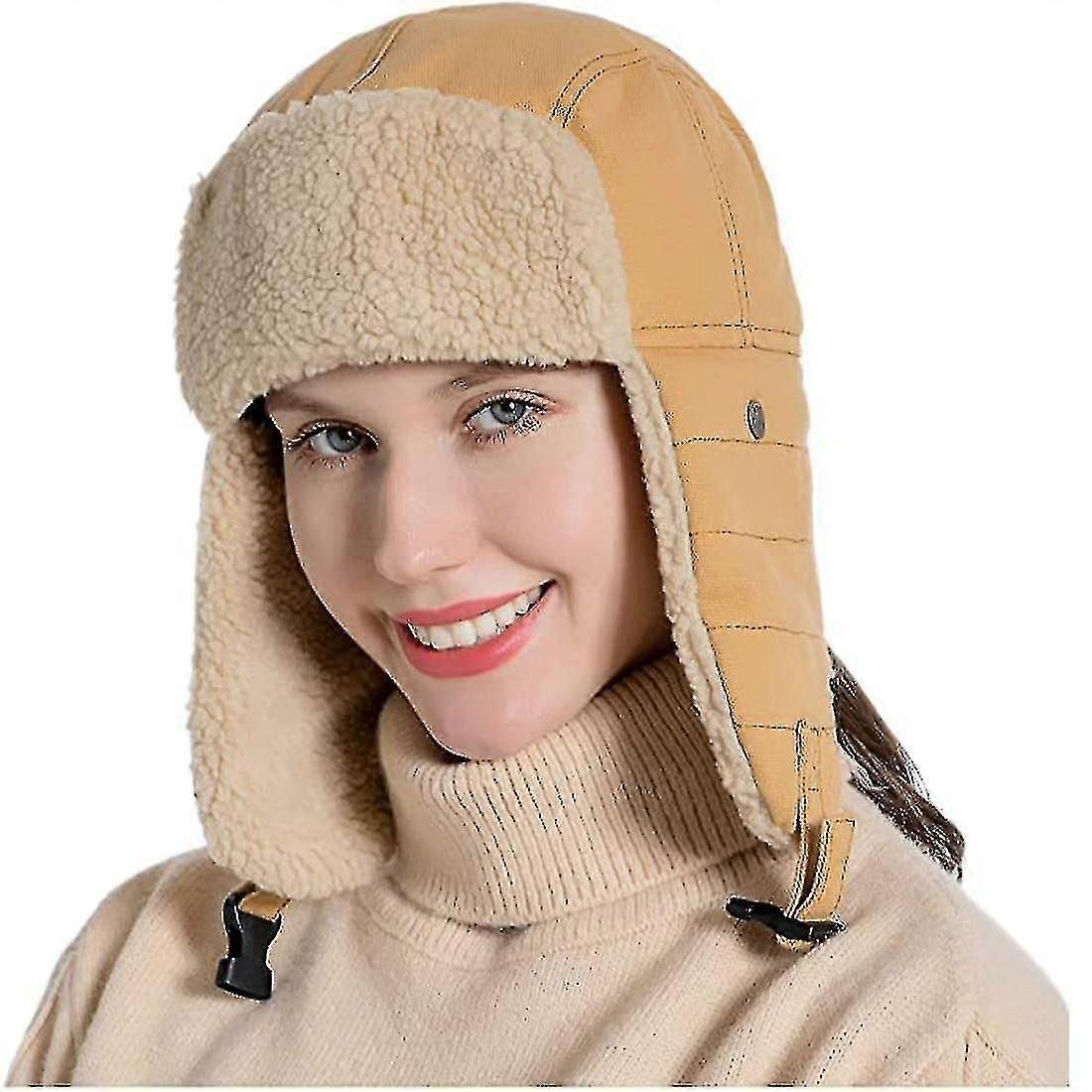 Casquette Ushanka unisexe avec cache-oreilles d'aviateur d'hiver