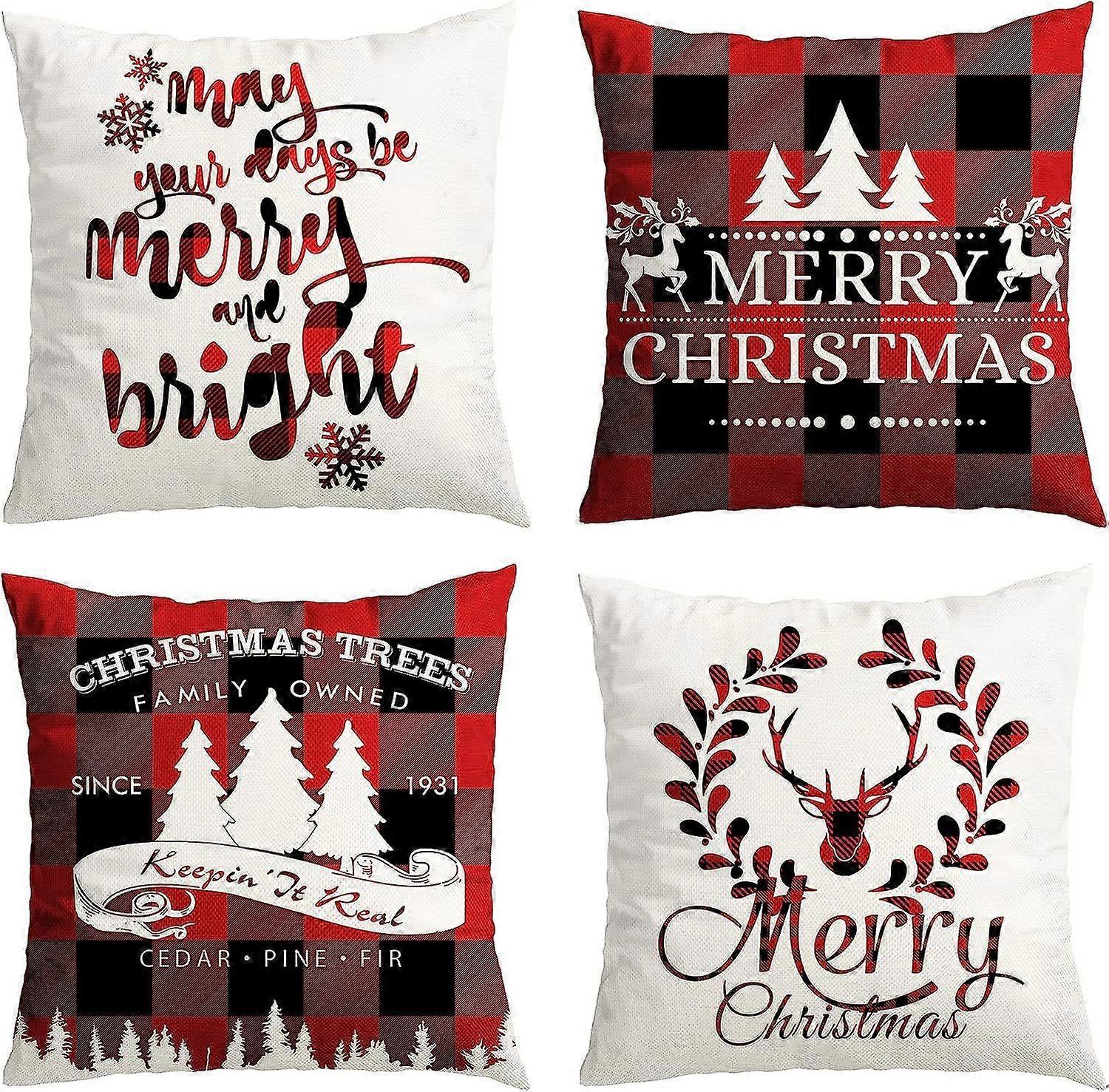 4パックのクリスマスクッションカバー