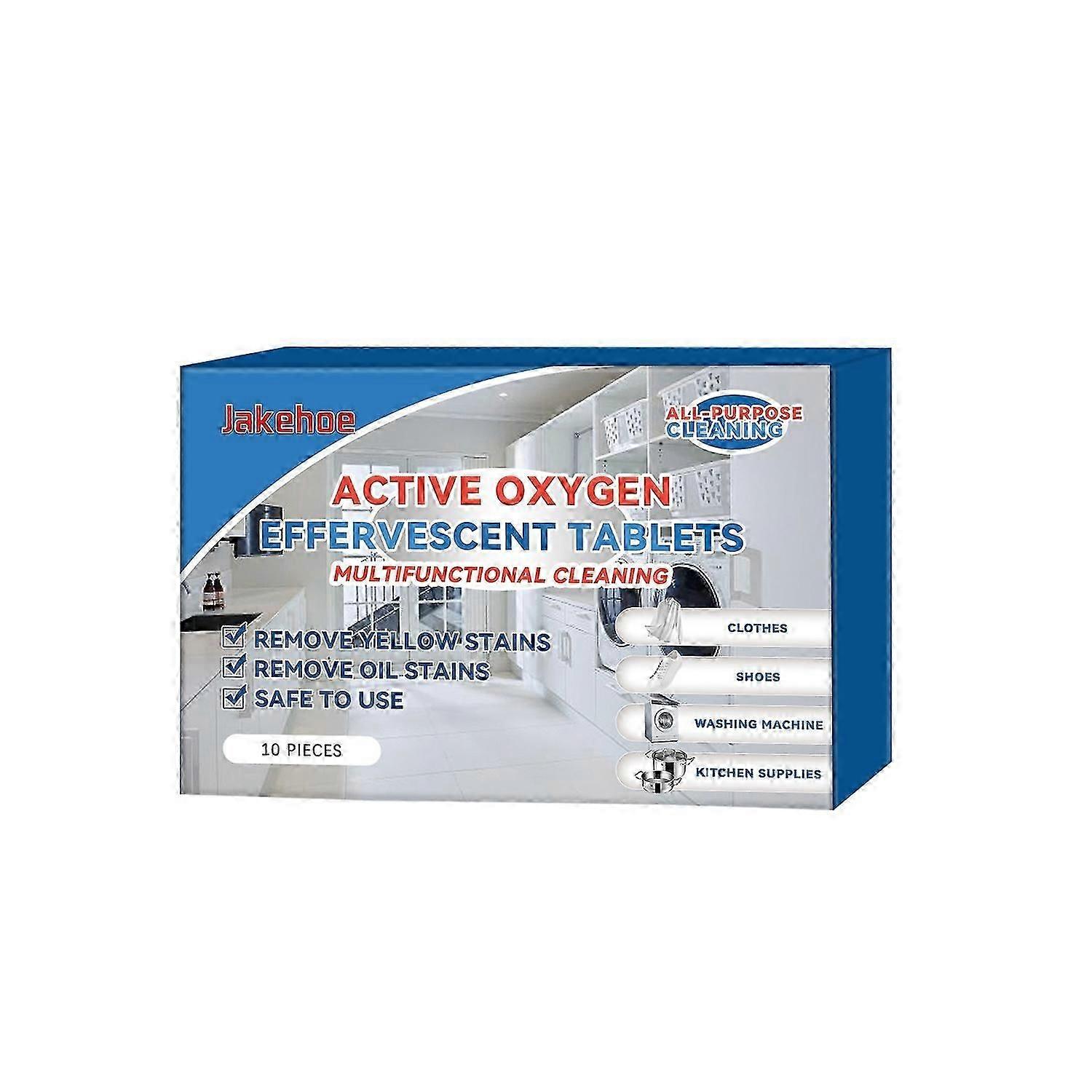 Jakehoe multi-functional cleaning effervescent tablets gently clean clothes, remove stains from bath