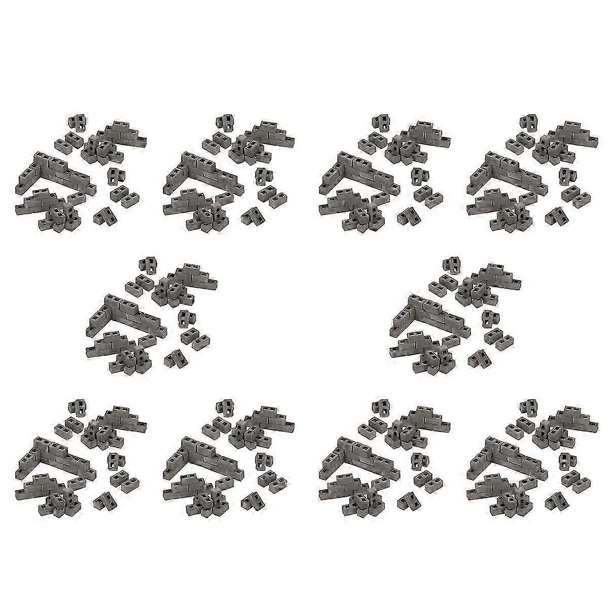 600 Packs Cinder Blocks 1/12 Scale Mini Bricks Concrete Miniature Bricks Tiny Landscaping Accessori