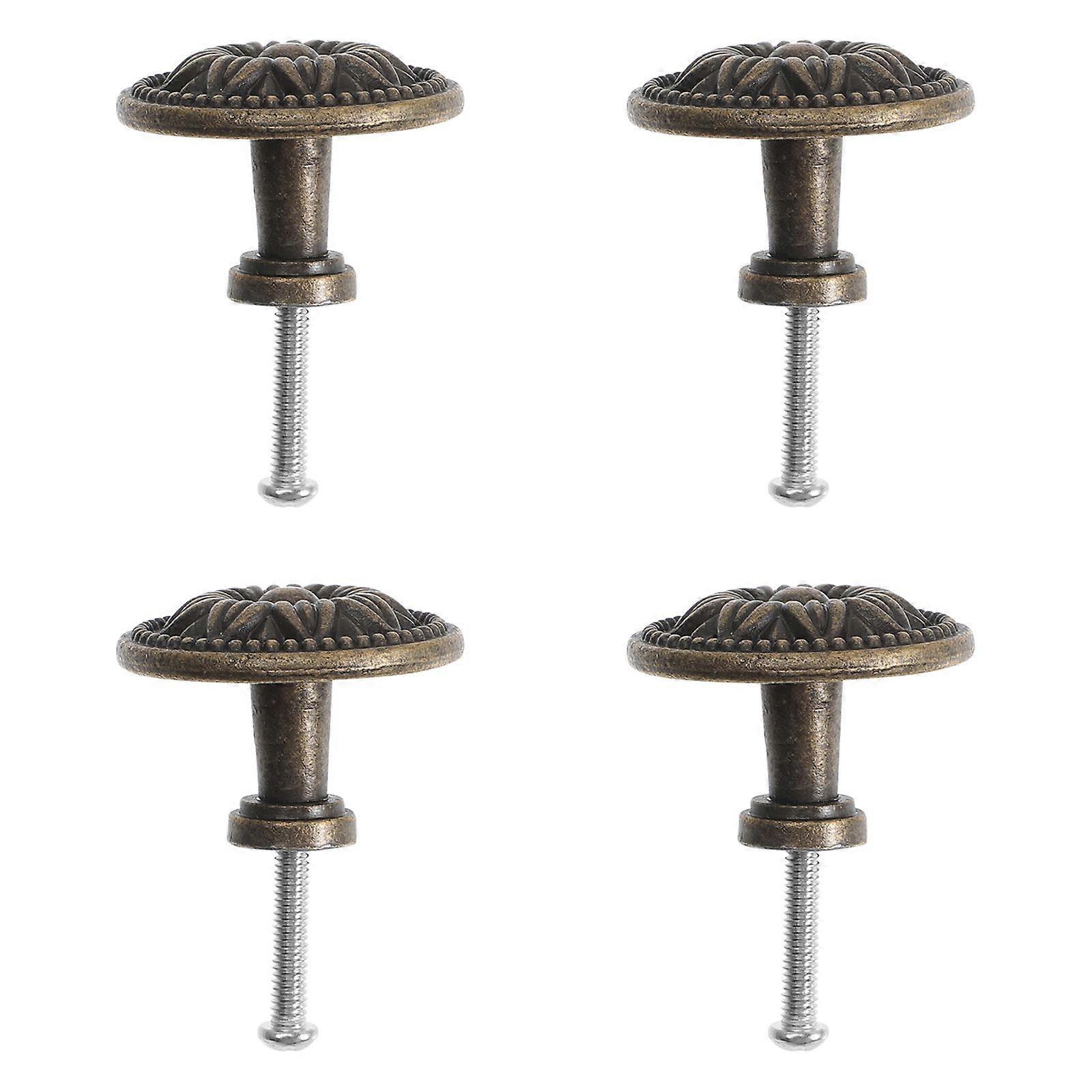 4Pcs Antique Cabinet Knobs Drawer Door Knobs Handles Home Decorative Furniture Pulls
