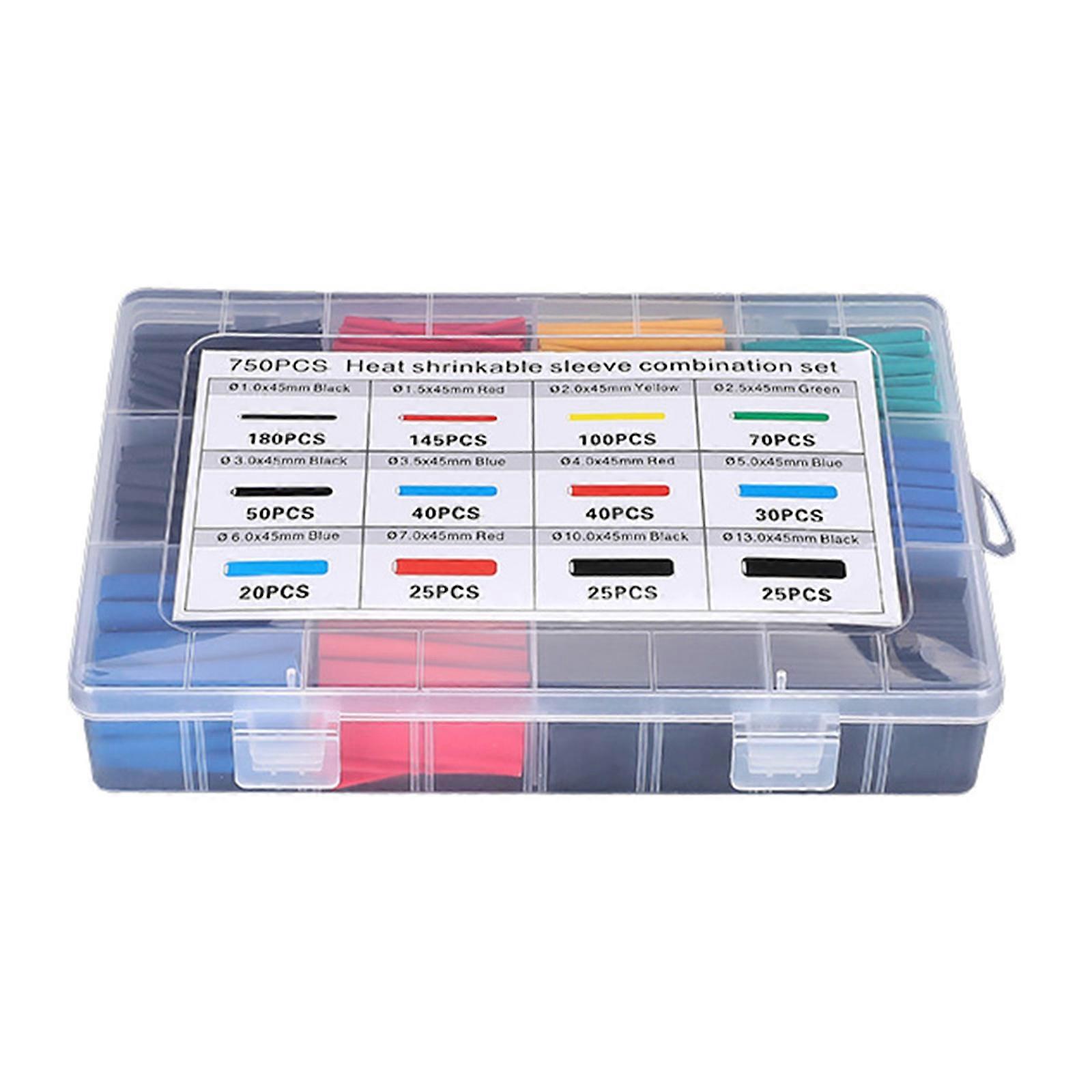 Secure Connection Pack of 750 Heat Shrink Sleeves Heat Shrink Tubing Set DIY Essential for Variety of Component