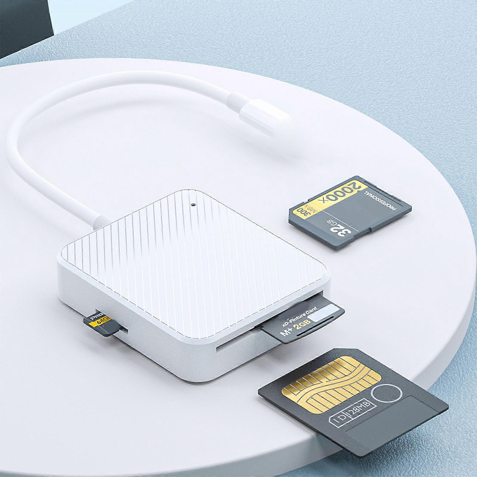 Type C Memory Card Reader for Cameras Supports CF SD Micro SD SMCards Reading