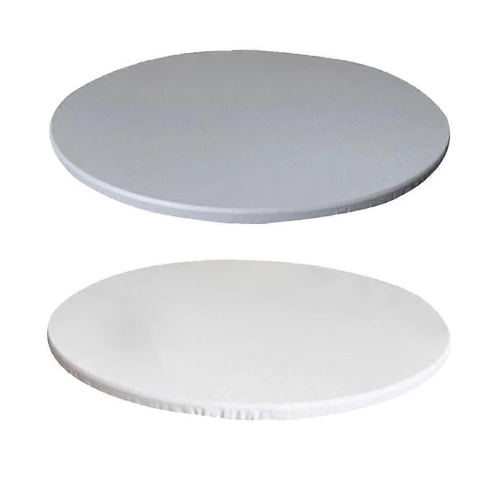 harilla 2 X Anti-slip Fitted Round Table Cover Elastic Edged Tablecloth