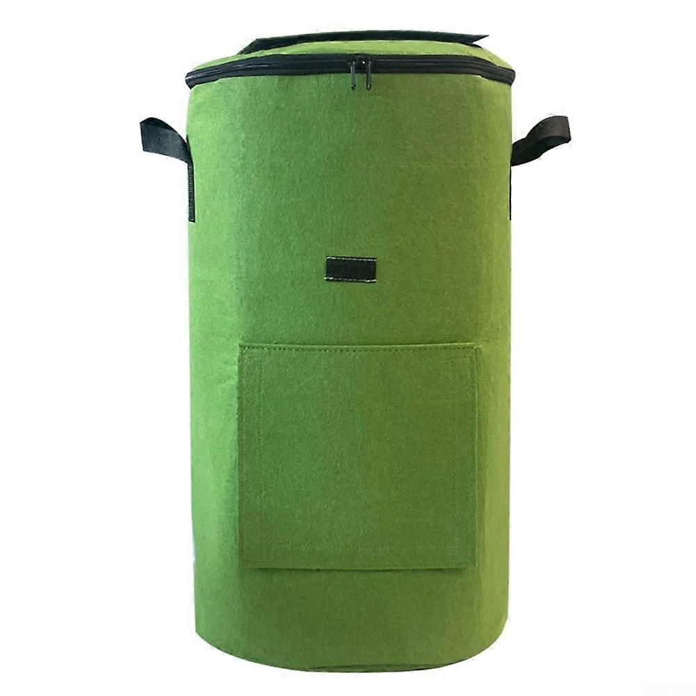 "Vliesstoff Laubsammeltasche Grün - Robuste Kompostierroutine Tasche für Gartenabfälle, Langlebig und Praktisch"