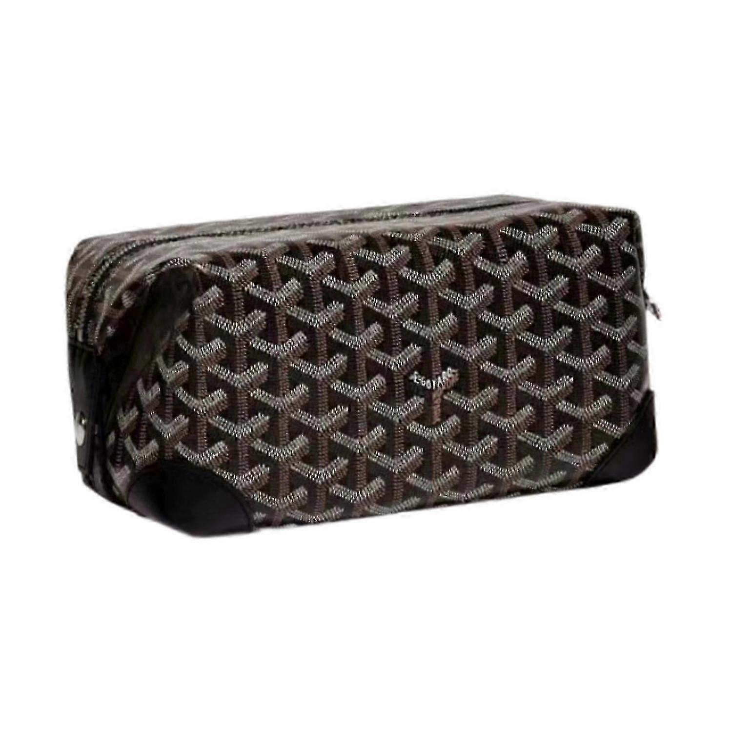 حقيبة أدوات الزينة للسفر حقيبة مكياج متعددة الوظائف من جلد PU لحمام الفندق باللون الرمادي