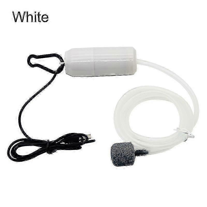 Portable Mini USB Aquarium Oxygen Air Pump for Fish Tank, Suitable for Various Aquatic Environments, White Color