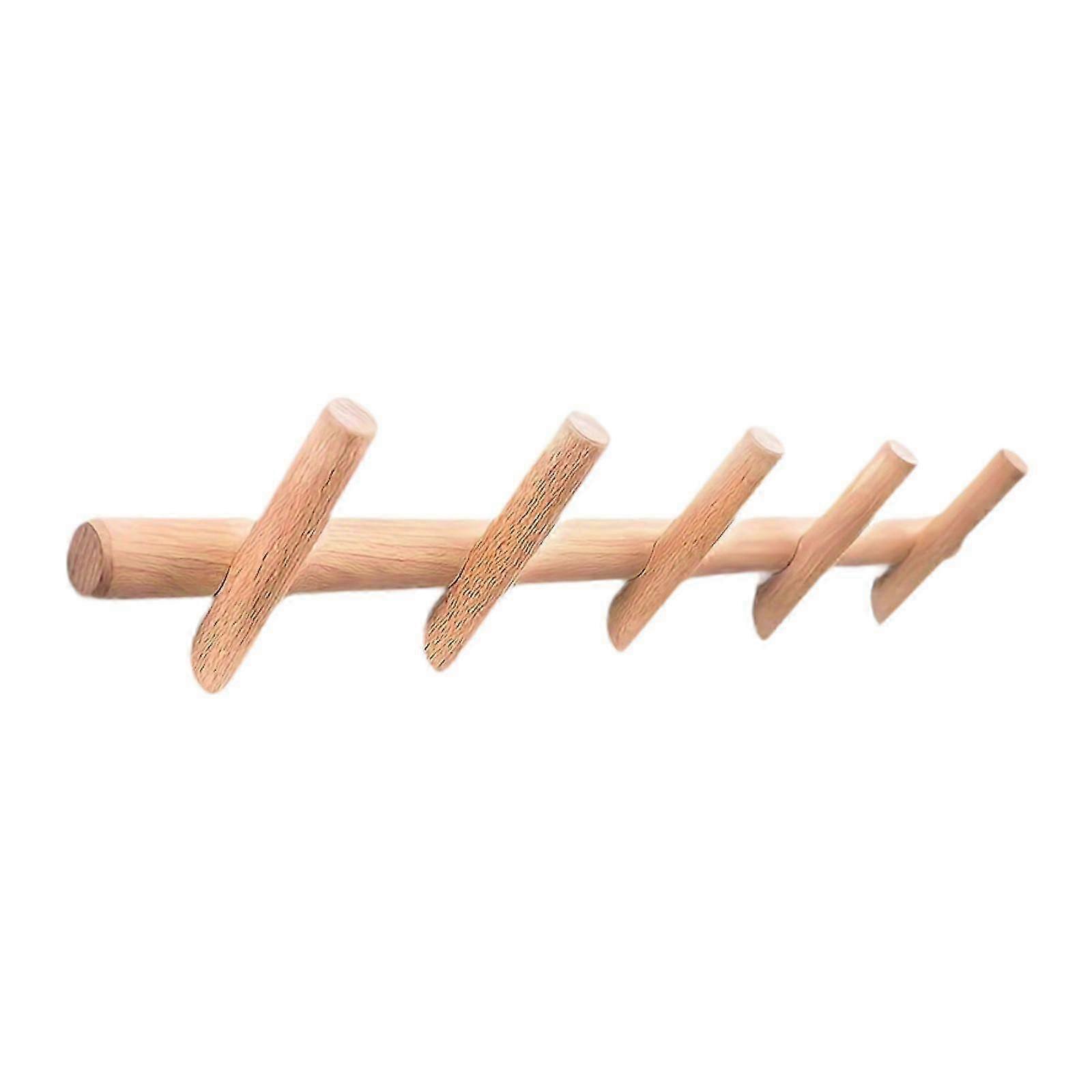 Easy to Install Wooden Clothes Hook Fashionable Organizer for Hanging Robes and Towels
