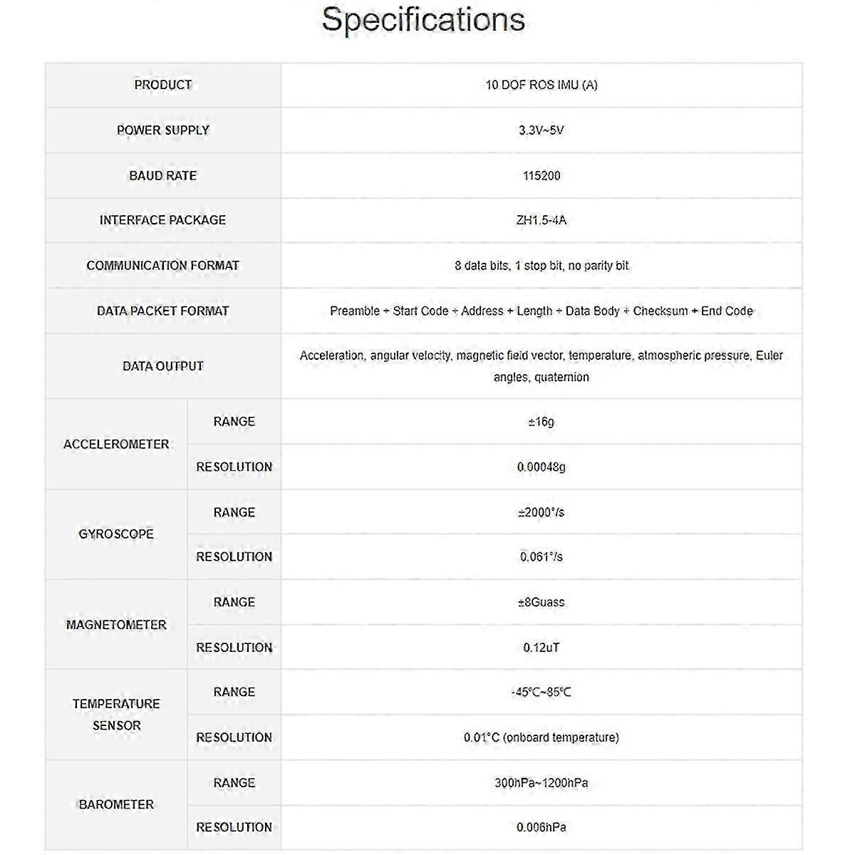 10-axis High-precision ROS IMU Inertial Navigation Sensor BLE 5.3 High-precision Accelerometer Gyroscope Magnetometer