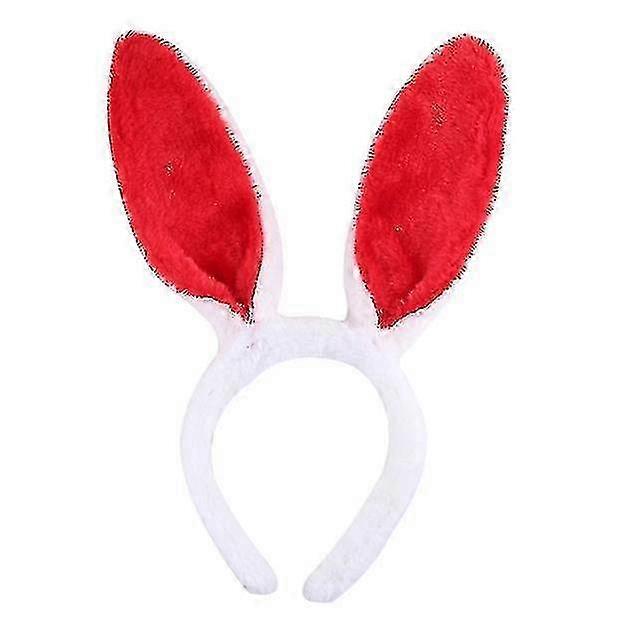 Soft Plush White Rabbit Ears Headband